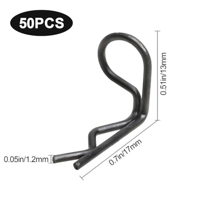 HobbyPark 50-Pack 90-Degree Angle Body Clips Bent Pins for All 1/10 Scale Model Car Truck Crawler Truck Buggy Black