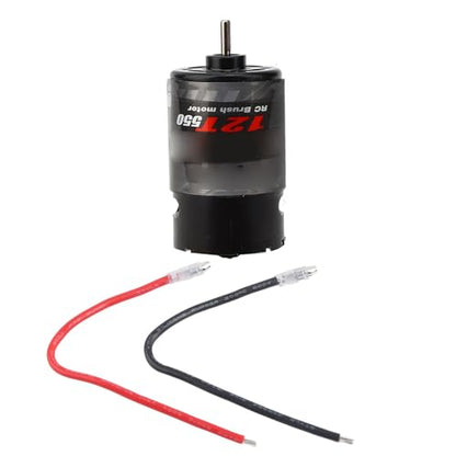 550 Brushed Motor High Performance RC Car Boat Motor with Ball Bearing Low Noise Design 12T 21T 29T 35T Options Metal Black 36mm Diameter (12T) - size: 12T