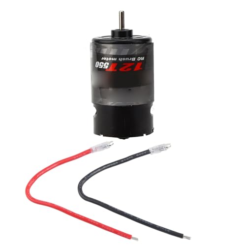 550 Brushed Motor High Performance RC Car Boat Motor with Ball Bearing Low Noise Design 12T 21T 29T 35T Options Metal Black 36mm Diameter (12T) - size: 12T