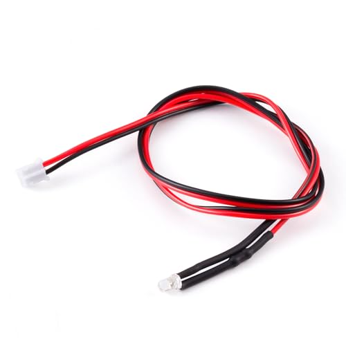 4PCS RC Car PH2.0 Single End Interface Light Headlights Taillight Accessories for 1/14 Tamiya RC Truck Tractor Model Car Upgrade Replacement Parts (White) - color: White