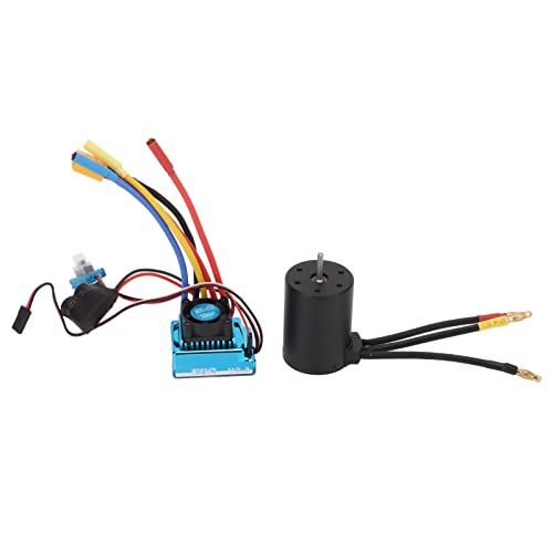 Brushless Motor ESC Waterproof Upgrade Combo for 1/10 RC Car, Compact and Adjustable for Enhanced Performance, Aluminum Alloy + Copper Material