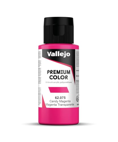 Vallejo - Premium Color RC Candy Magenta 2.02 Fl.Oz. (60 ml) for Airbrushing, Acrylic-Polyurethane Hybrid Resin of Great Resistance Paint for Model and Hobby Use - style: Candy Magenta
