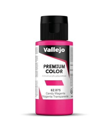 Vallejo - Premium Color RC Candy Magenta 2.02 Fl.Oz. (60 ml) for Airbrushing, Acrylic-Polyurethane Hybrid Resin of Great Resistance Paint for Model and Hobby Use - style: Candy Magenta