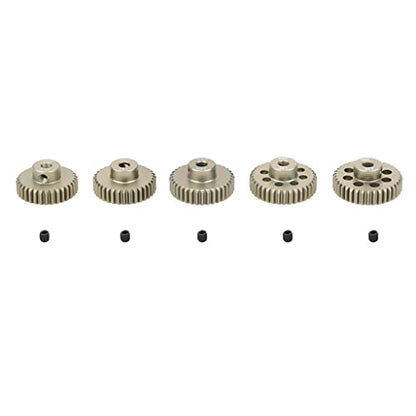 KingVal Replacement 5PCS 48DP 3.175mm 33T 34T 35T 36T 37T Aluminium Pinion Motor Gear Compatible with 1/10 RC Car Brushed Brushless Motor - size: 33-37T