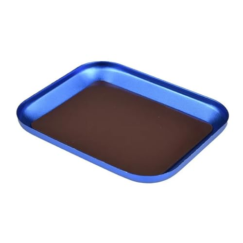 RC Car Repair Kit Rc Car Aluminum Alloy Magnet Screw Tray Repair Tool Anti-Loss Storage Plate Upgrade Parts Modify Accessories - color: Blue