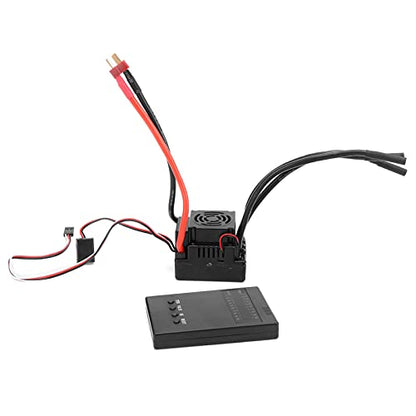 Waterproof 120A Brushless ESC for RC Car, High Performance RC Brushless ESC with Programming Card, 2-4S LiPo 4-8S NiMh Compatible, Built - in Cooling Fan and Multiple Protectio