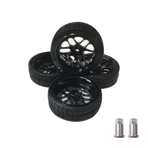 Metal Tires Set of 4 For LDRC Drift Car | Replacement Racing Tires for 1:18 LD1899 LD1898 LD1804 LD1802 LD1803 AE86 (MR04B-047) - color: Racing Tires-MR04B-047