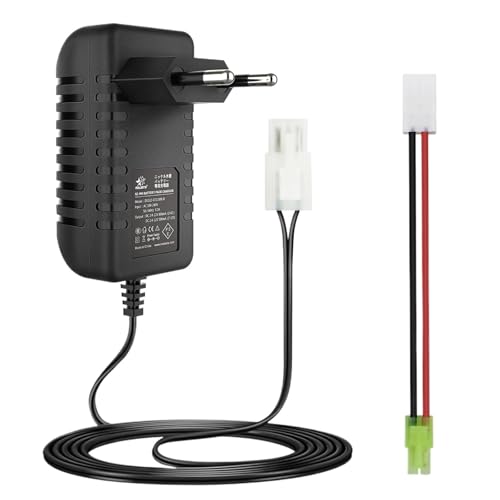 Smart 7.2V 8.4V 9.6V NiMH Battery Charger, Compatible for 2-10S, Airsoft Battery, RC Car Battery, Compatible for Mini Tamiya Connector(UK) - size: UK