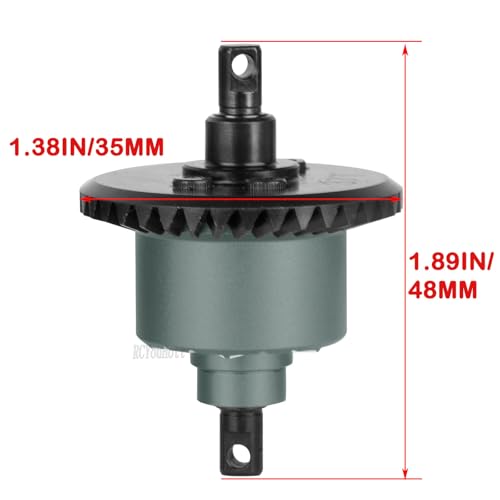 RC Diff Gear 37T Upgrades Part for 1/10 Slash 4X4 VXL/Rustler 4X4 VXL/Stampede 4X4 VXL/Hoss 4X4 VXL/XO-1,Front Rear Differential Hop Ups,Titanium - color: Titanium-(upgrades Part）
