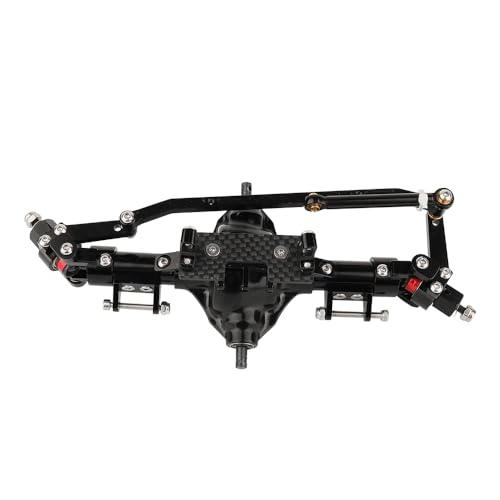 Aluminum 6x6 8x8 Complete Axle Set with Enhanced Axle Shaft for Axial SCX10 RC4WD D90 1/10 RC Crawler Upgrade Parts (Black Middle Steering) - color: Black Middle Steering