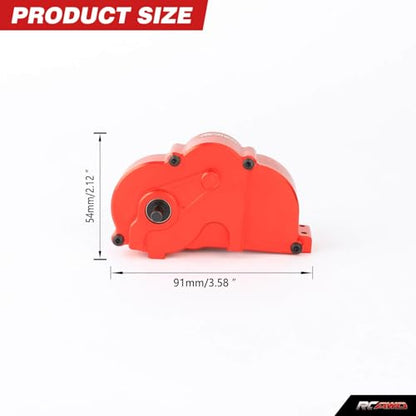RCAWD Metal Center Gearbox & V2 Diff Assembly 1/10 LOSI Baja Rey RED | Eliminates center chassis flex. V2 diff upgrades handle massive off-road impacts, ensuring smooth continuous 4WD traction.