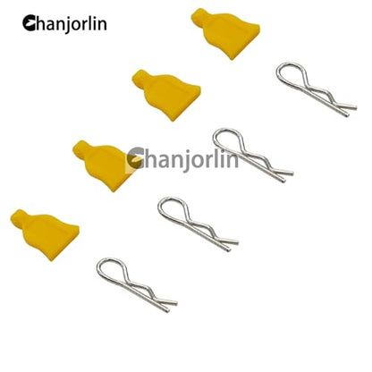 12 Pcs RC Car Universal RC Body Clips with Pull Tabs Car Clips R Clips Compatible with 1/8 1/10 1/12 RC On Road Car Crawler Truck Buggy Shell Replacement Parts TT02 Axial SCX10 (Yellow) - color: Yellow