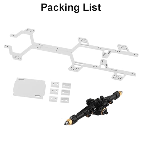 Aluminum Alloy 6x6 Chassis Frame Rail with Brass Complete Middle Axle for TRX4-M 1/18 RC Crawler Upgrade (Silver) - color: Silver