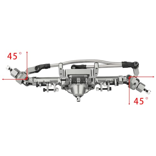 CNC Metal Front and Rear Straight Complete Axle for 1/10 Axial SCX10 II 90046 90047 RC Crawler Car New Upgrade Parts (Titanium) - color: Titanium