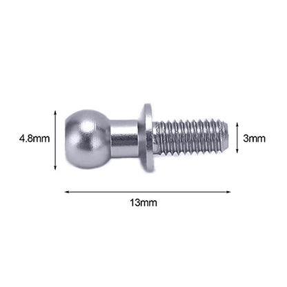 10pcs RC Aluminum Alloy Ball Link Track Rod Ball Screw Link Rod Shock Absorber End Compatible with TT01 TT02 RC Car(Sliver)