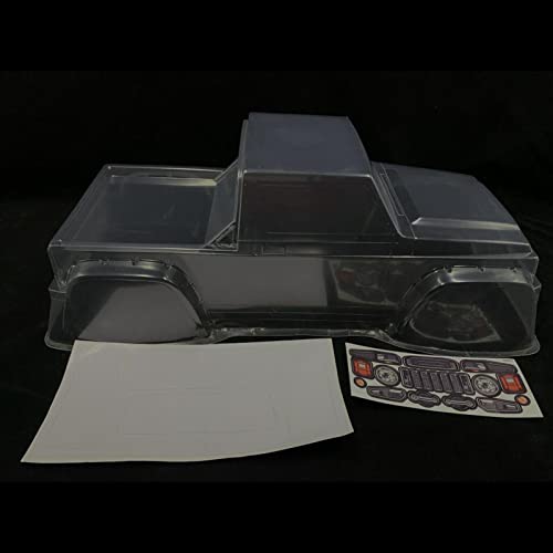 RC Car Clear Body Shell, 1/10 Scale 300mm Wheelbase Unpainted with Stickers, for SCX10 MST Crawler RC4WD TF2
