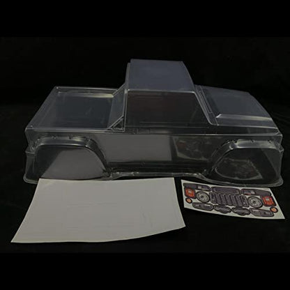 RC Car Clear Body Shell, 1/10 Scale 300mm Wheelbase Unpainted with Stickers, for SCX10 MST Crawler RC4WD TF2