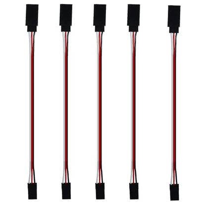 3-Pin Servo Extension Wire Lead Female to Male, JR Plug Connector, RC Servo Extension Wire Connectors, Remote Control Parts for RC Car Drone Quadcopter Aircraft ETC. (15cm-5pcs) - style: 15cm-5pcs