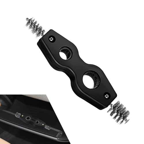 WZP 4-in-1 Car Battery Cleaning Brush, Double-Headed Double-Hole Battery Terminals Copper Pipes Cleaner Brush, Comfortable Handle and Steel Wire Bristle, Universal Cleaning Tool for Cars Machine Part