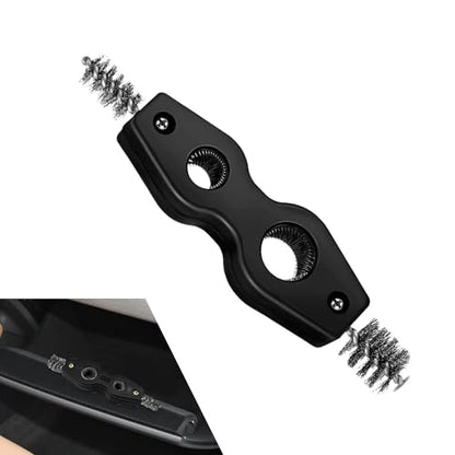 WZP 4-in-1 Car Battery Cleaning Brush, Double-Headed Double-Hole Battery Terminals Copper Pipes Cleaner Brush, Comfortable Handle and Steel Wire Bristle, Universal Cleaning Tool for Cars Machine Part