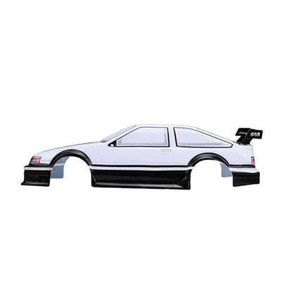 1/10 RC Body, Lightweight PVC Replacement for 26cm Wheelbase RC Car Body 1/10 Drift with Decal Sheet and Rear Spoiler for Sports Cars