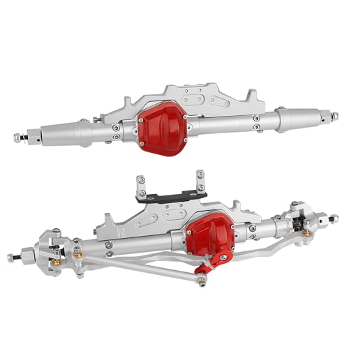 Complete Metal Front Rear Axle for 1/10 RC Rock Crawler Axial Wraith 90018 90020 90045 RR10 90048 90053 (Silver) - color: Silver