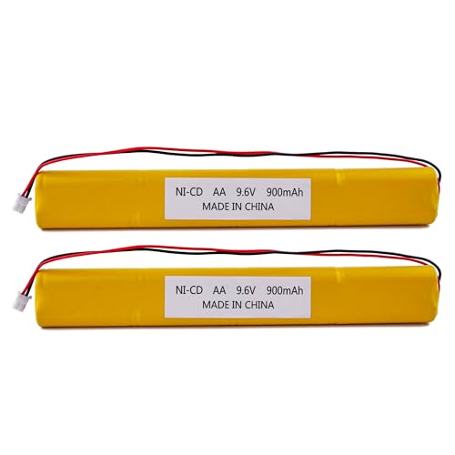 Fulpower 2 Pack 9.6V 900mAh Ni-Cd Exit Sign Emergency Light Battery | Compatible with ELB-B003 ELB-B004 ELBB004 OSI OSA228 DANTONA CUSTOM-306-U BBAT0044A BAA-96 BBAT0043A exit sign batteries