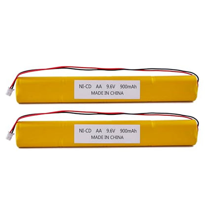 Fulpower 2 Pack 9.6V 900mAh Ni-Cd Exit Sign Emergency Light Battery | Compatible with ELB-B003 ELB-B004 ELBB004 OSI OSA228 DANTONA CUSTOM-306-U BBAT0044A BAA-96 BBAT0043A exit sign batteries