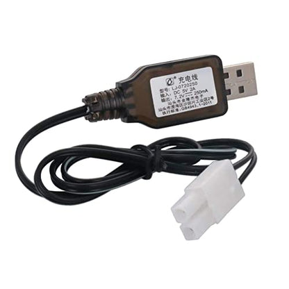 Heyiarbeit RC Ni-CD Battery USB Charging Cable Nickel Cadmium Nickel Hydrogen 7.2V Adapter Cable L6.2-2P for RC Ni-MH Ni-CD Battery Black 2Pcs - size: L6.2-2P 2Pcs