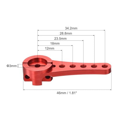 MECCANIXITY 3 Pcs Aluminum Servo Horn Long 25T Steering Arm 46mm Length Red Suitable for DIY RC Car/Boat/AirplanesBoat Model Accessories with M2.5 Screws - color: Red