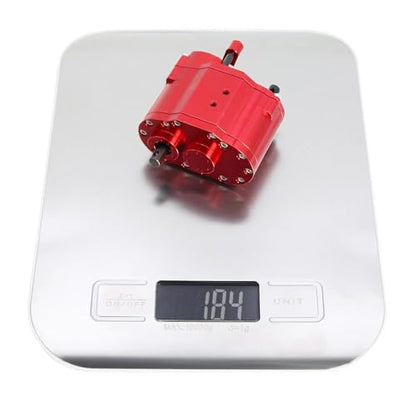 For Axial For SCX10 90046 D90 1/10 2-Speed 48P Transfer Case Transmission Gearbox With Steel Gears Ratio 1.8:1/0.7:1 RC Crawler Rc Upgrade Components(Red) - color: Red