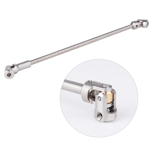Cut to Length Drive Shaft Stainless Steel 232-248mm Universal Joint Driveshaft for 1/10 RC Crawler Axial SCX10 Capra TRX4 Redcat Gen8 Gen7 Upgrades Parts(Silver) - color: Silver