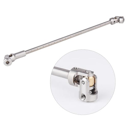 Cut to Length Drive Shaft Stainless Steel 232-248mm Universal Joint Driveshaft for 1/10 RC Crawler Axial SCX10 Capra TRX4 Redcat Gen8 Gen7 Upgrades Parts(Silver) - color: Silver