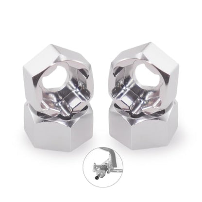 4Pcs 5mm to 7mm RC Wheel Hex Adapter, Aluminum Hex Hub Converter for 1/10 & 1/24 RC Crawler, CNC Machined Wheel Hub Adapter (Silver) - color: Silver