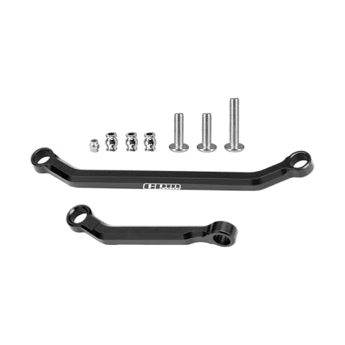GPM for Axial SCX30 - Compatible with 1/30 Ford Bronco & Jeep Wrangler JLU 7075-T6 Aluminum Steering Tie Rod & Drag Link Set (Black) - color: Black