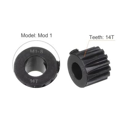 uxcell Mod 1 14T Pinion Gear 8mm Bore Hardened Steel Motor Rack Spur Gear for RC Car Truck Gear Drive