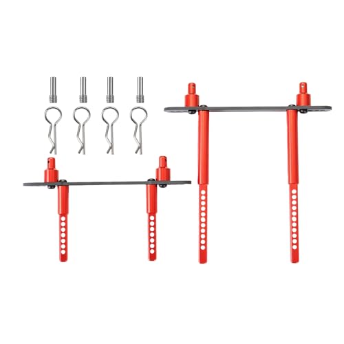 Alum Body Post Mount Front & Rear Shell Column for for Axial SCX10 II 90046 90047 1/10 RC Upgrades Part Red - color: Red