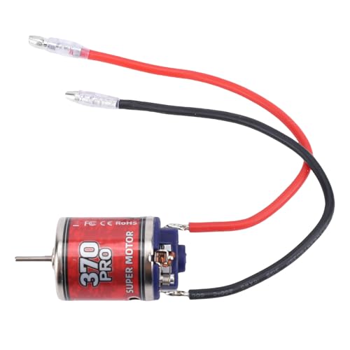 Fabater 370 Brushed Motor, High Torsion Low Noise Stainless Steel Casing RC Car Motor, Electric Motors for RC Car Boat, High Speed 45T 2.3mm