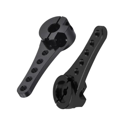 2Pcs Aluminum 25T Servo Horn Long Steering Servo Arm 46mm Length for DIY RC Car/Boat/AirplanesBoat Model Accessories with M2.5 Screws(Black)