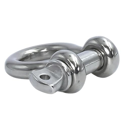 316 Stainless Steel Bow Shackle with Oversized Screw Pin, Marine-Grade Hardware for Anchor Lines, Towing, Dinghies, Canoes, Trailers, Utility Tie-Downs & Off-Road Recovery - size: 3/8" with 1/2" Pin 1.1T WLL, style: 50-pack