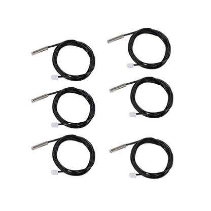 10K Temperature Sensor Probe 6pcs 1 Meter Waterproof Temp Sensor Probe Stainless Steel 3950 NTC Temp Sensor Probe Digital Temperature Transmitter Extension Cable