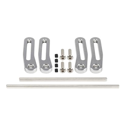 Aluminum Adjustable Front Rear Modular Bumper Mount Set for 1/10 RC Crawler Chassis LCG Rigs Comp Builds TRX4 SCX10 Gspeed Power Wagon Cliffhanger Body (Silver) - color: Silver