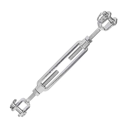 Open-Body Stainless Steel Jaw & Jaw 3/8” x 4-1/2” Turnbuckles for Tensioning Cable or Rope, T316 Marine Grade - color: Jaw & Jaw, size: 3/8" x 4-1/2"
