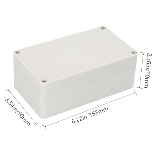 Project Box IP65 Waterproof Junction Box ABS Plastic Electrical Boxes DIY Electronic Project Case Power Enclosure White6.22x3.54x2.36 inch (158 x 90 x60 mm) - color: White, size: 6.22"x3.54"x2.36"