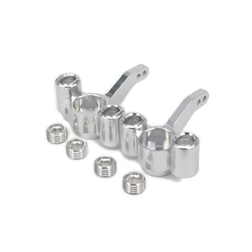 Steering Knuckle Models For FS For Racing 53810 1/10 2pcs Alloy Aluminum Steering Hub Carrier(L/R) Knuckles 511484 Rc Truck For Buggy Car Upgraded Parts(Silver) - color: Silver