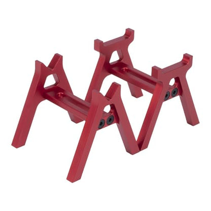 harayaa 2 Pieces RC Car Stand RC Repair Work Station Model Support Simulation Upgrade Compact Aluminum Alloy Suitable for Display Maintenance, Red - color: Red