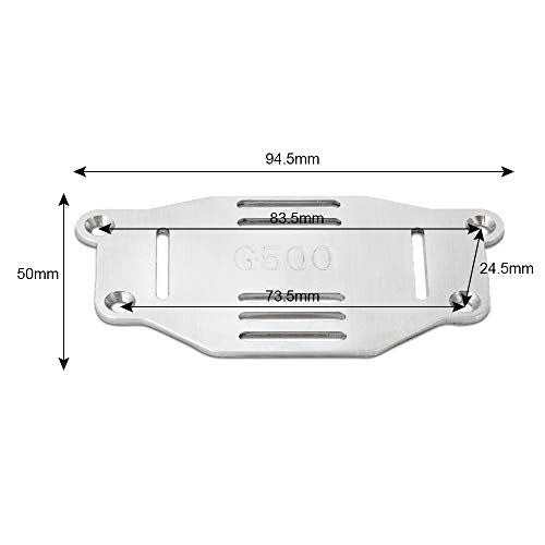 RC Car Battery Plate, Aluminum Mounting Board with Strap Tie Compatible with TRX-4 1/10 RC Car Crawler Battery Tray Mounting Plate Bracket Expansion Board (Silver)