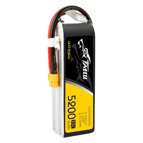 TATTU G-tech 5200mAh 4S1P 35C 14.8V Lipo Battery Pack with XT60 Plug(2Pcs)