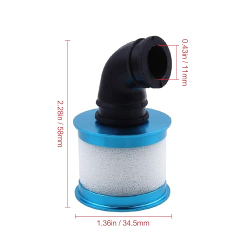 HobbyPark RC Air Filter Aluminum Capped w/Element Sponge 04104 Nitro Engine Parts for 1:10 Monster Truck Off Road Buggy Redcat HSP Exceed (Blue)