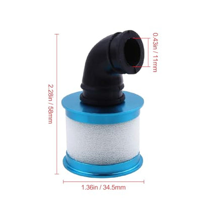 HobbyPark RC Air Filter Aluminum Capped w/Element Sponge 04104 Nitro Engine Parts for 1:10 Monster Truck Off Road Buggy Redcat HSP Exceed (Blue)